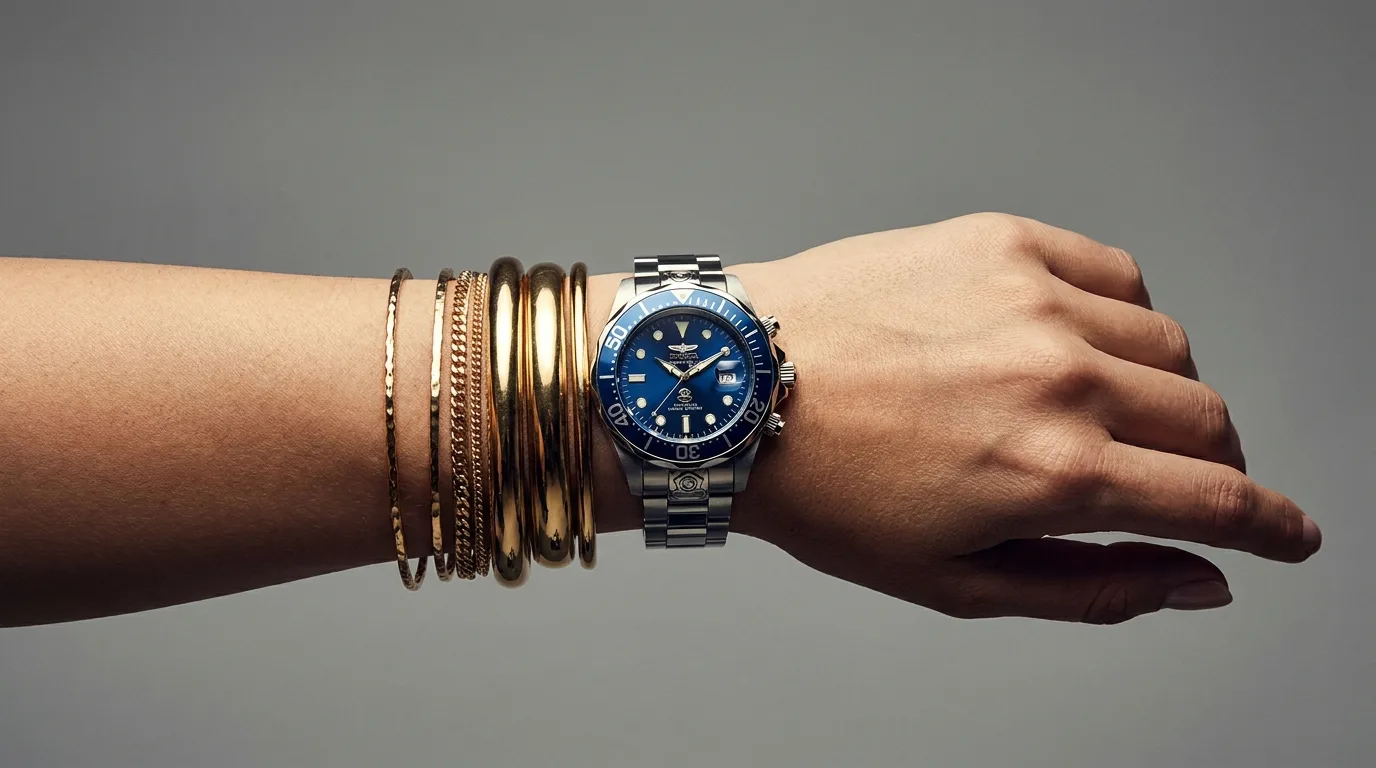 Más allá del reloj de novio: Estilizando Invictas de gran tamaño para mujeres