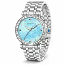 Invicta Wildflower Women's Watch - 32mm - Blue Dial - Steel Bracelet (Silver)