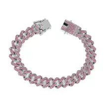 Invicta Elements Drip Chain Chrome Bracelet, Rose Stones